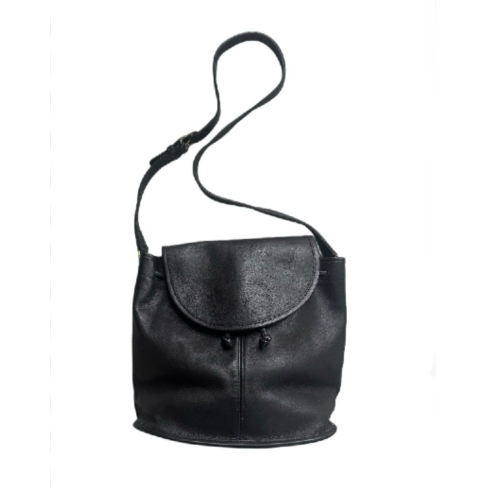 Vintage COACH Black Leather Shoulder Pouch Bag